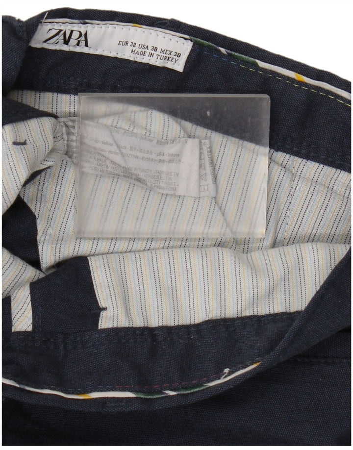 Zara Slim Chino-Hose für Herren, EU 38, Größe S, W30, L29, Marineblau, Polyester
