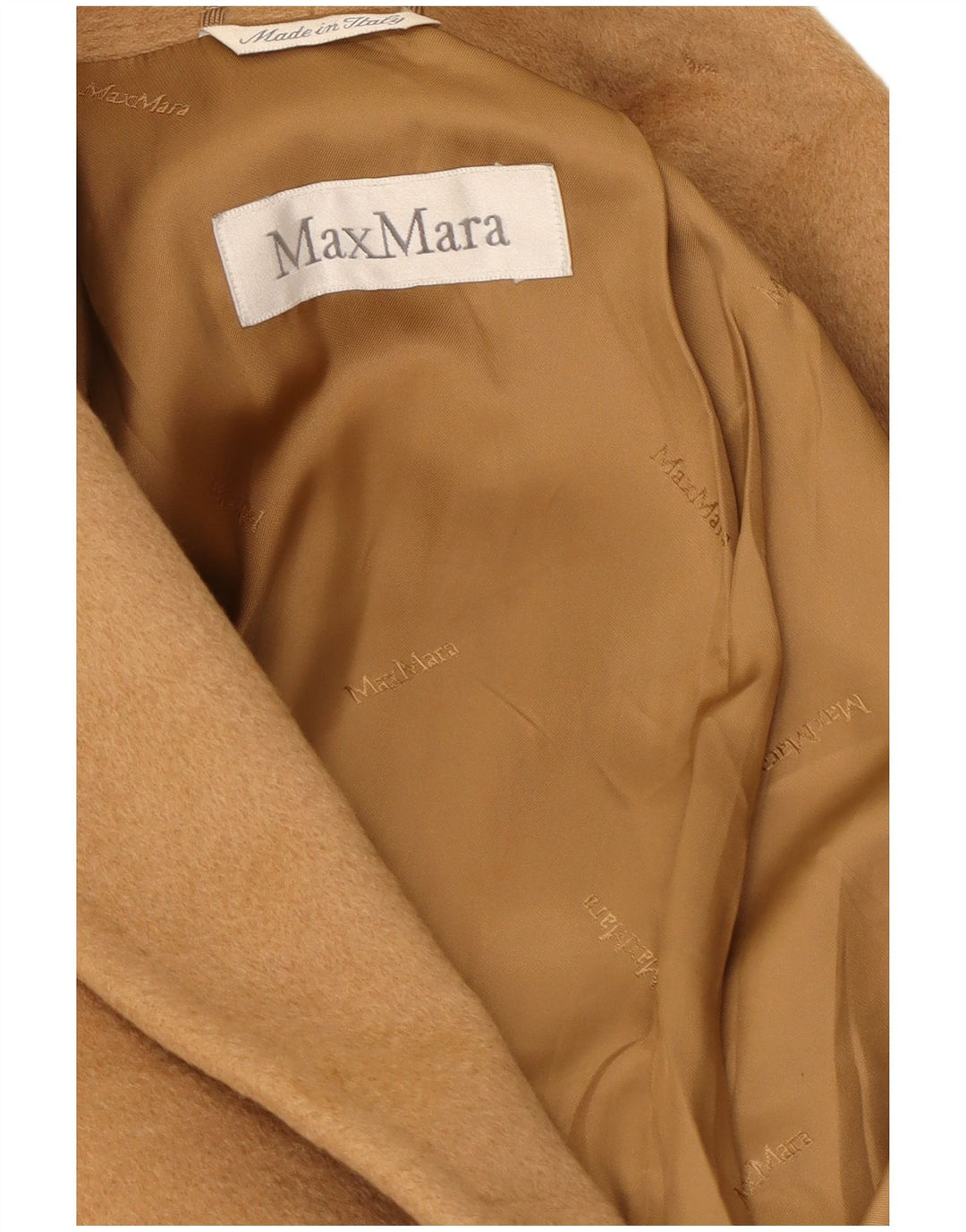 Max Mara Damen Zweireihiger Mantel UK 12 Medium Beige Camelhair Classic