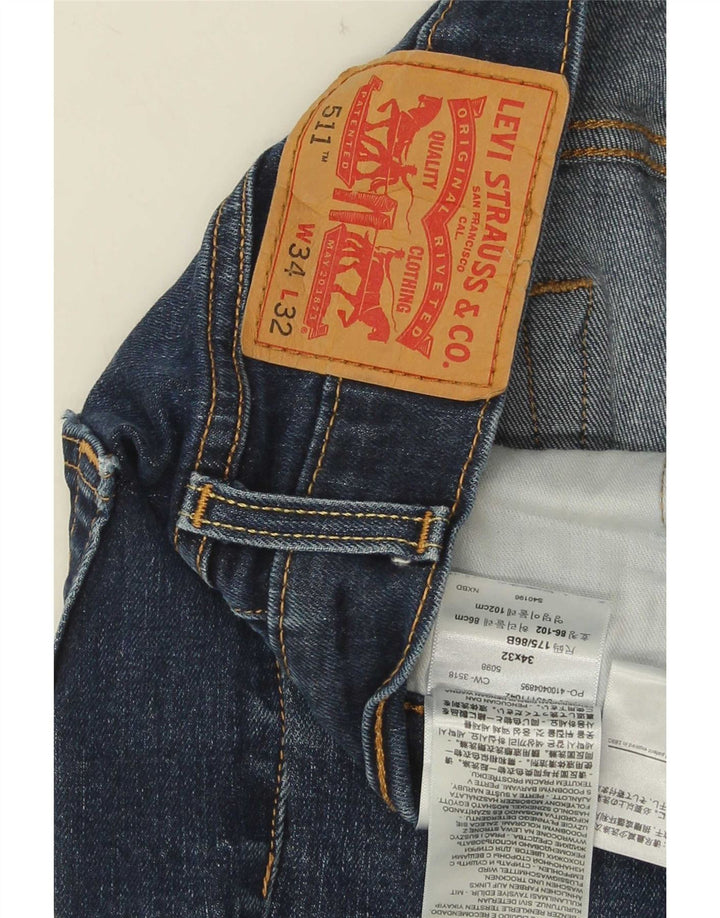Levi's Herren 511 Slim Jeans W34 L32 Marineblau Baumwolle