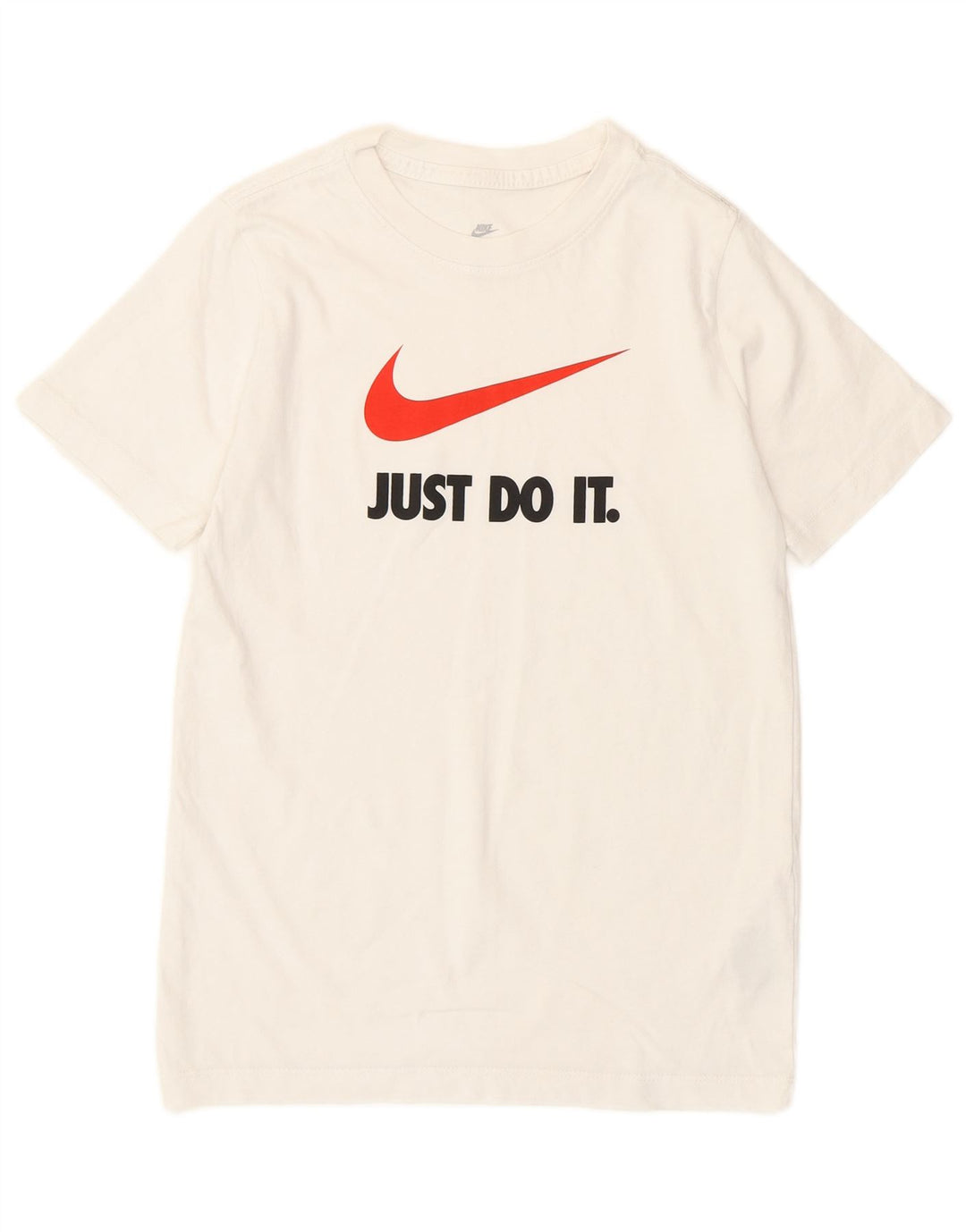 Nike Jungen-T-Shirt mit Grafik, mittelgroß, weiße Baumwolle, 10–11 Jahre