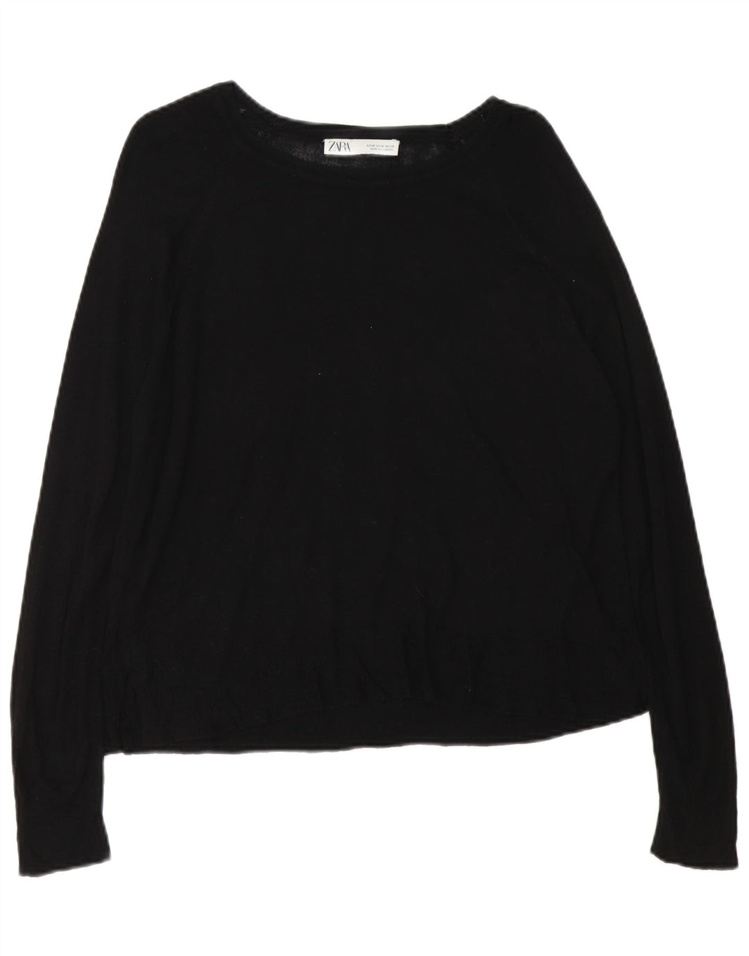 Zara Damen-Pullover mit U-Boot-Ausschnitt, Gr. 14, mittelschwarz