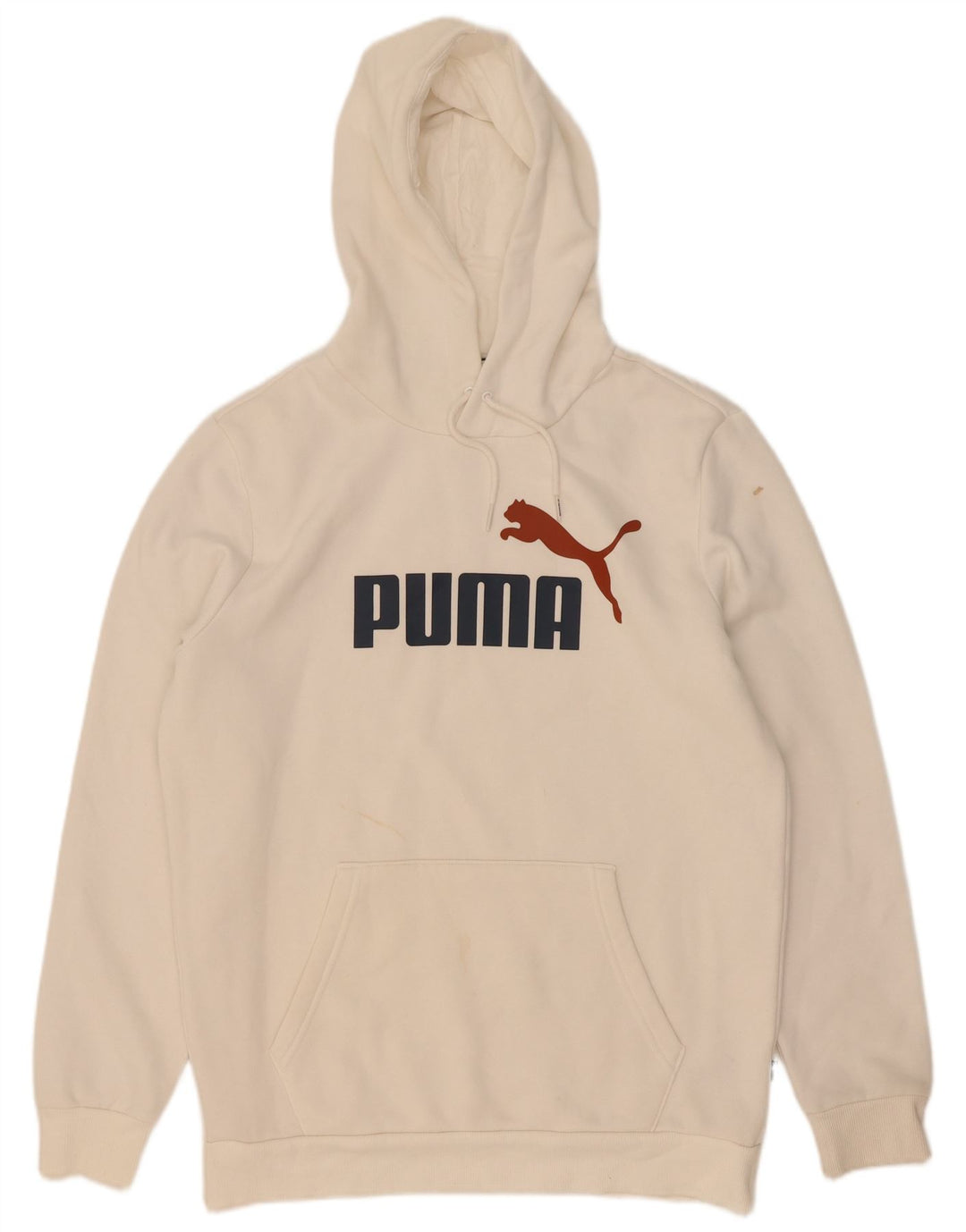 Puma Herren Grafik-Hoodie-Pullover aus mittelweißer Baumwolle