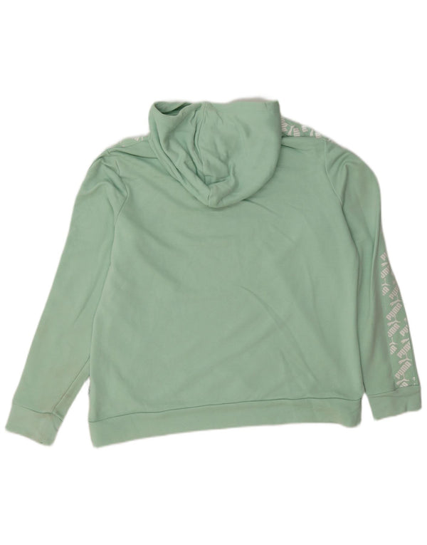 Puma Damen Graphic Hoodie Pullover UK 18 XL Grüne Baumwolle