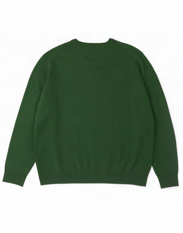 Lacoste Herren-Pullover mit U-Boot-Ausschnitt, Größe 7 2XL, grüne Wolle