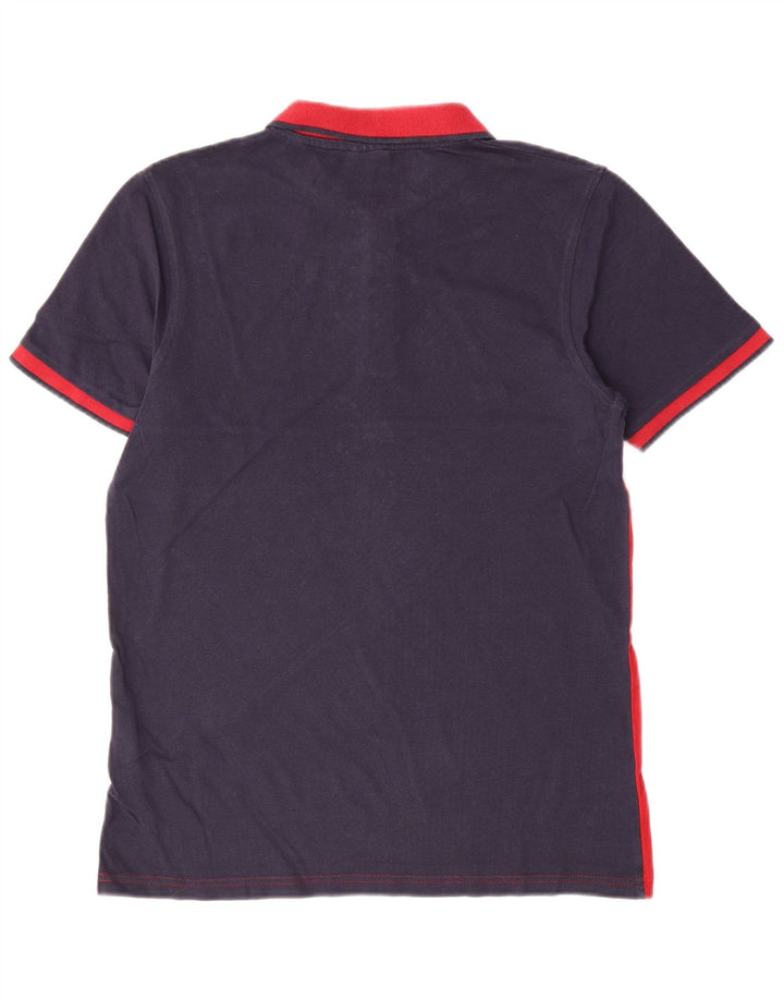 Jack & Jones Herren-Poloshirt aus mittelblauer, marineblauer Colourblock-Baumwolle