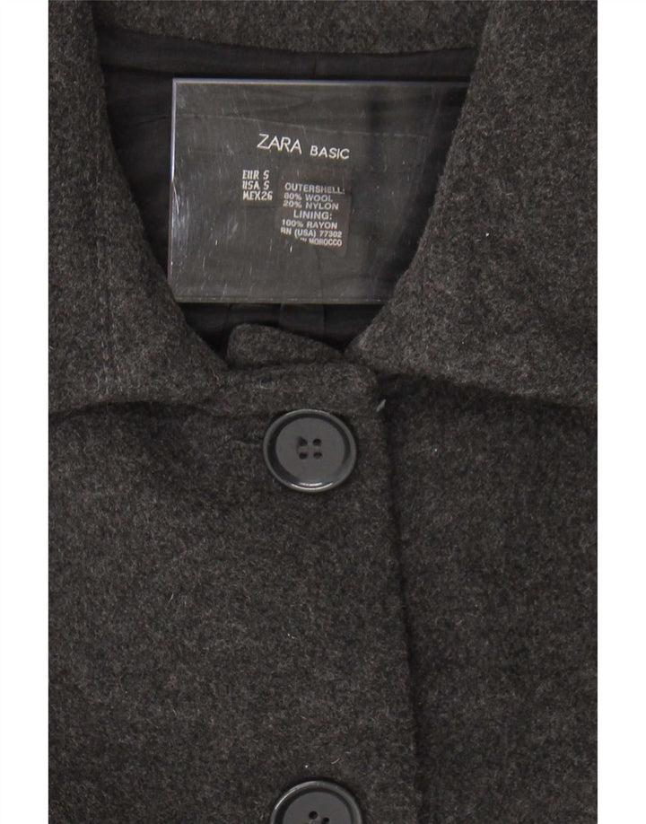 Zara Damen Mantel UK 10 Small Graue Wolle