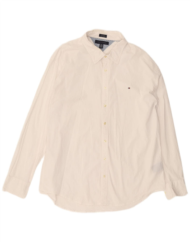 Tommy Hilfiger Herren-Hemd mit individueller Passform, 2XL, weiße Baumwolle
