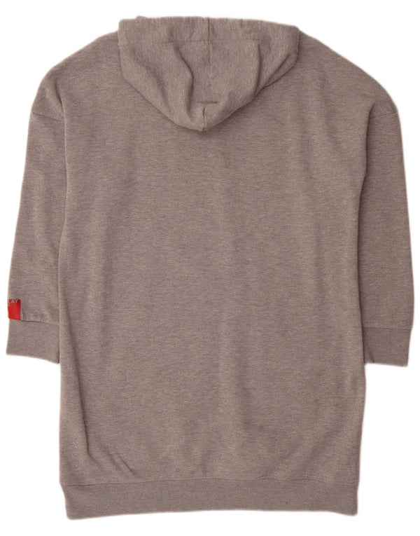 Replay Damen Nirvana Graphic Hoodie Kleid UK 10 Small Grau meliert
