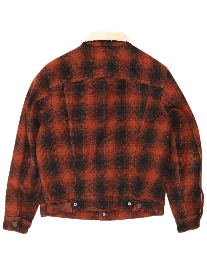 Levi's Herren Sherpa-Jacke UK 36 Small Brown Check Polyester