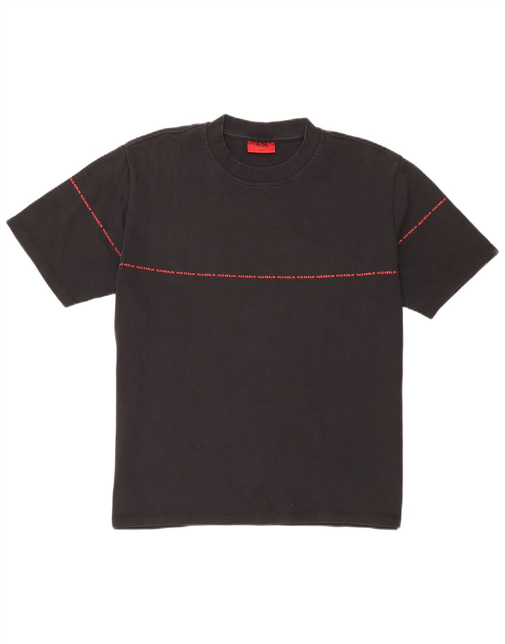 Hugo Boss Herren-T-Shirt mit Grafik, groß, aus schwarzer Baumwolle