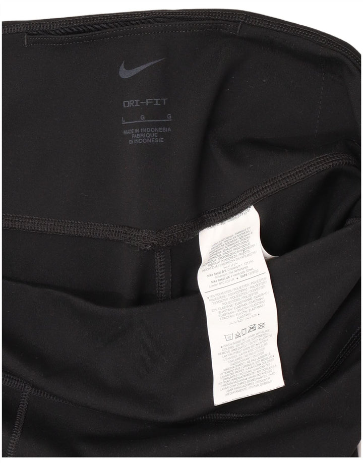 Nike Womens Graphic Leggings UK 14 Large Schwarz Polyester