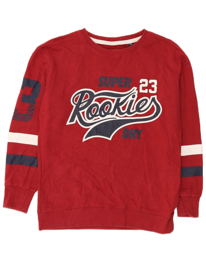 Superdry Herren-Sweatshirt mit Grafik, Größe S, Rot, Colourblock-Baumwolle