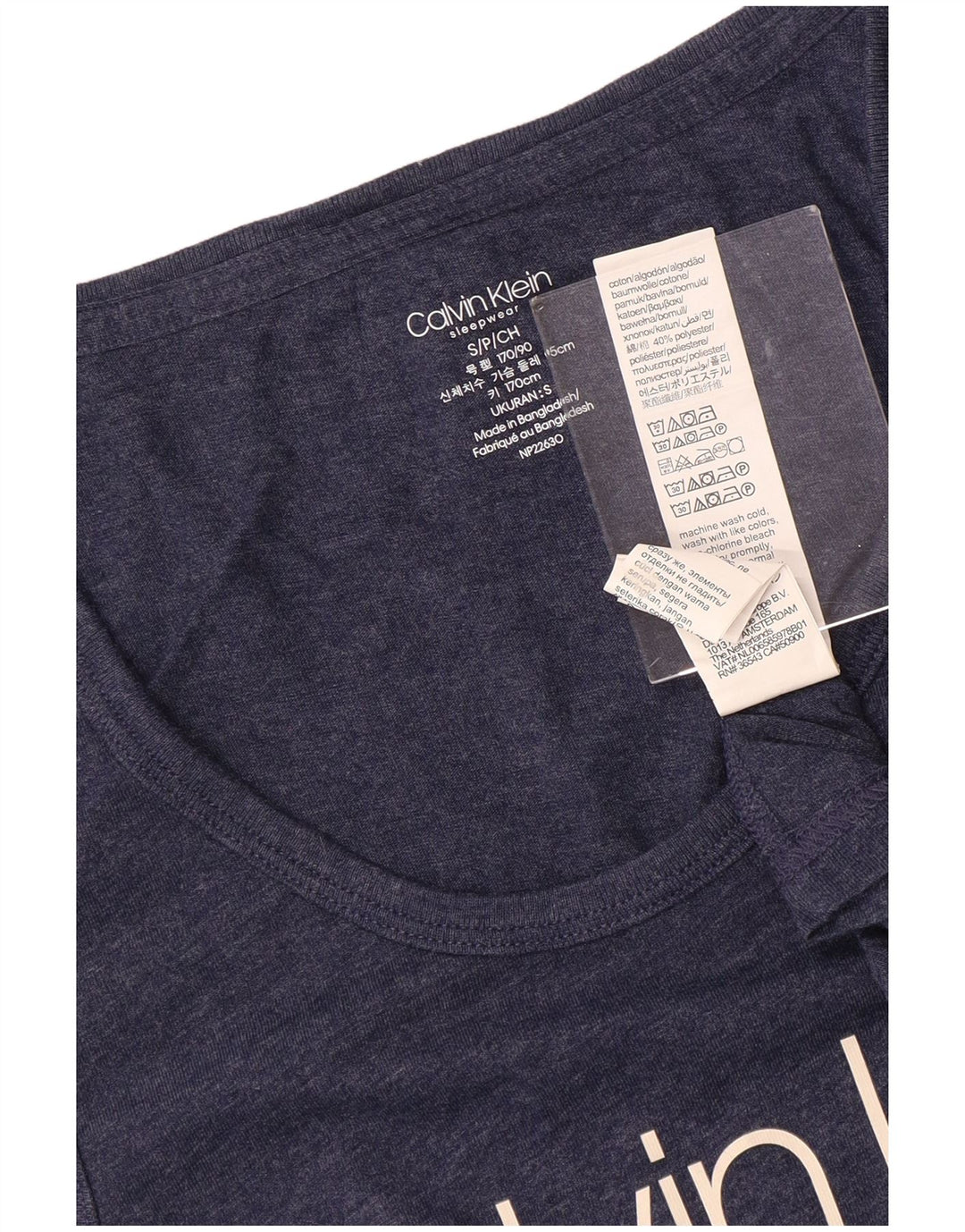 CALVIN KLEIN Herren Graphic Vest Top Small Marineblaue Baumwolle