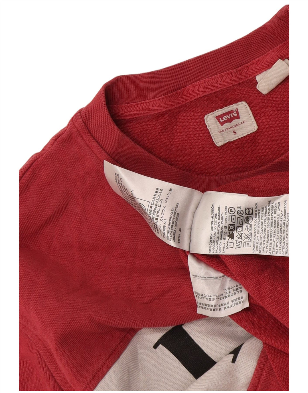 Levi's Herren-Sweatshirt mit grafischem Print, klein, rosa, Colourblock-Baumwolle