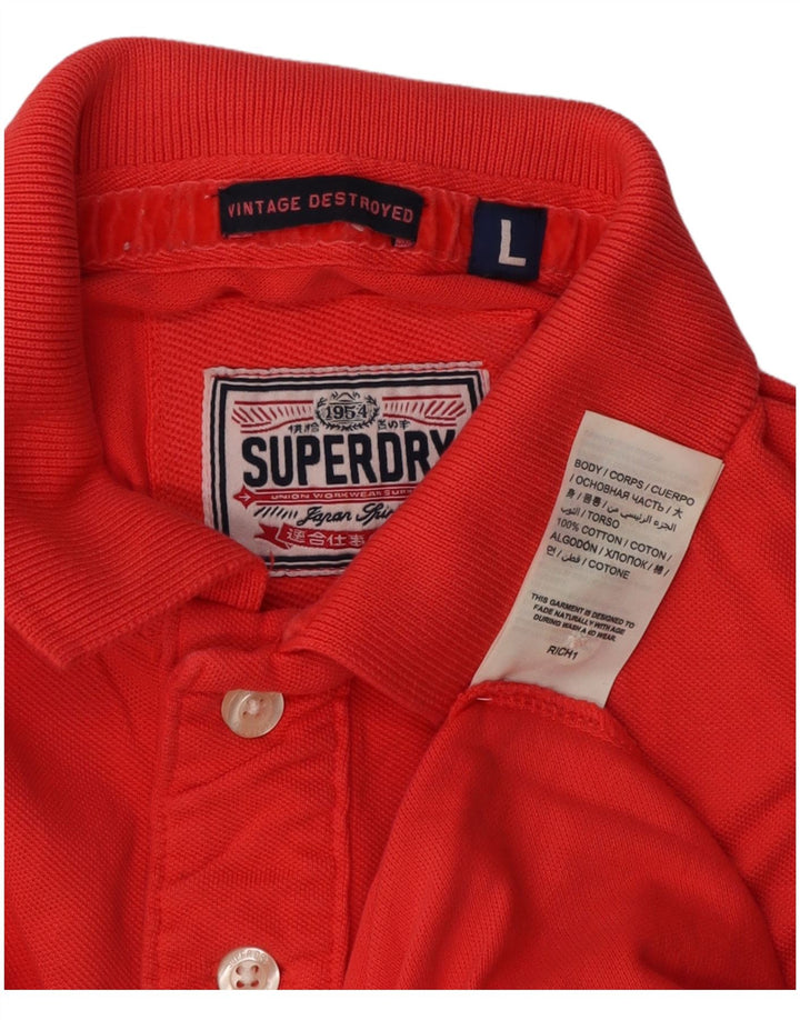 Superdry Herren-Poloshirt, große rote Baumwolle