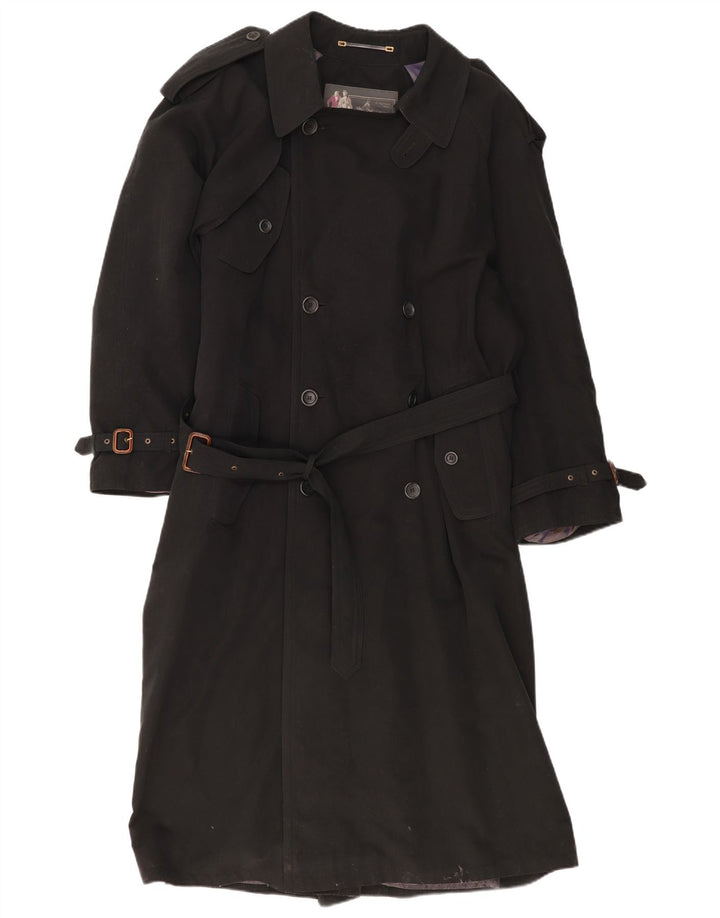 Vintage Herren Trenchcoat IT 48 Medium Schwarz