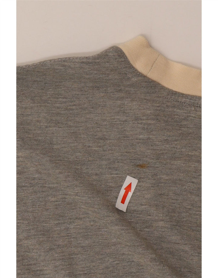 Puma Herren-T-Shirt-Oberteil aus mittelgrauer Colourblock-Baumwolle