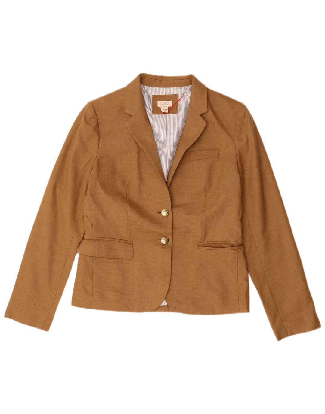 J. Crew Damen-Blazerjacke mit 2 Knöpfen, US 6, mittelbraune Wolle