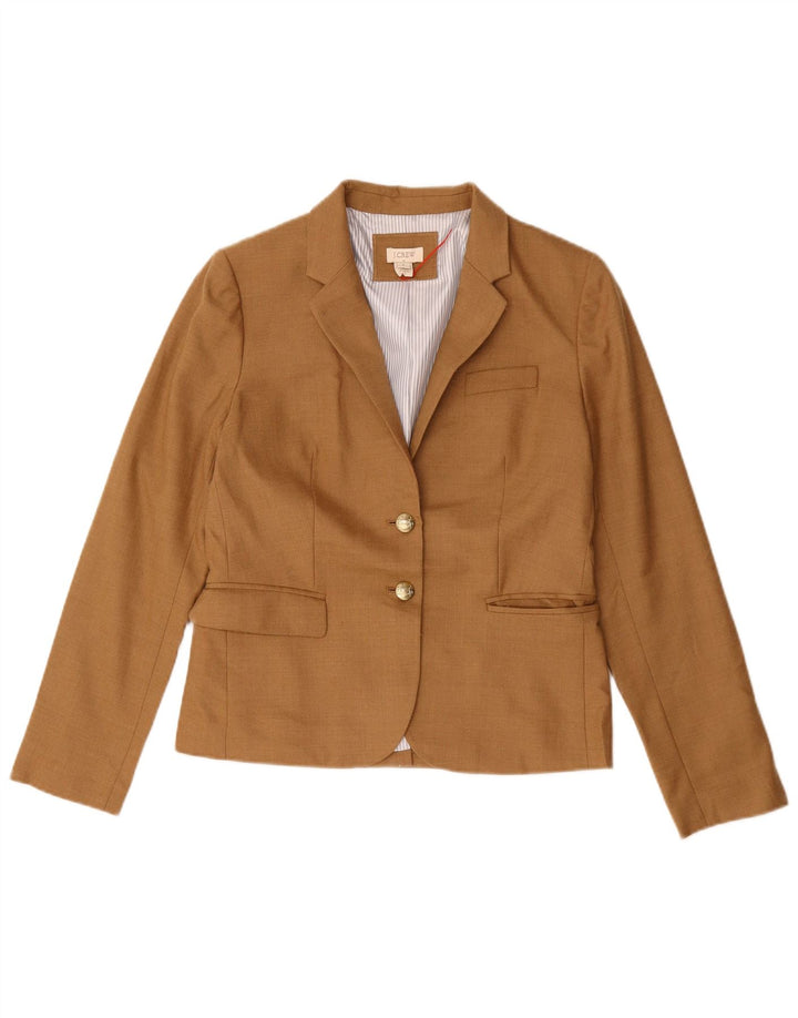 J. Crew Damen-Blazerjacke mit 2 Knöpfen, US 6, mittelbraune Wolle