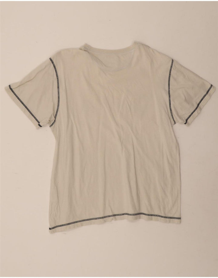 Champion Herren-T-Shirt mit Grafik, groß, cremefarbene Baumwolle