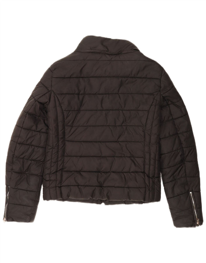Zara Damen Trafaluc Wattierte Jacke UK 10 Small Schwarz
