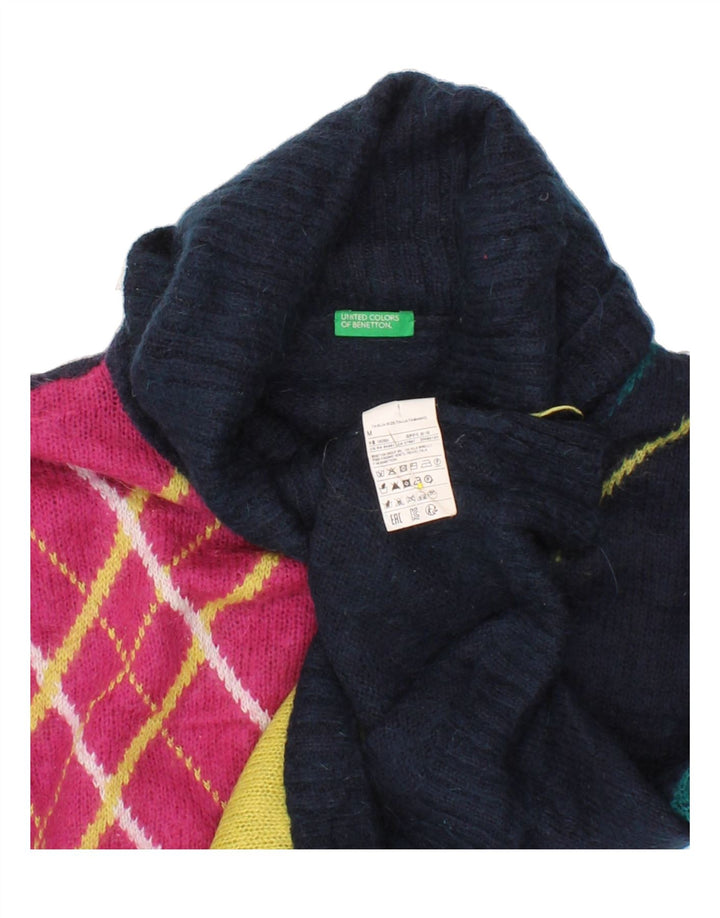 BENETTON Damen-Pullover mit Rollkragen, Gr. 14, mittleres Marineblau