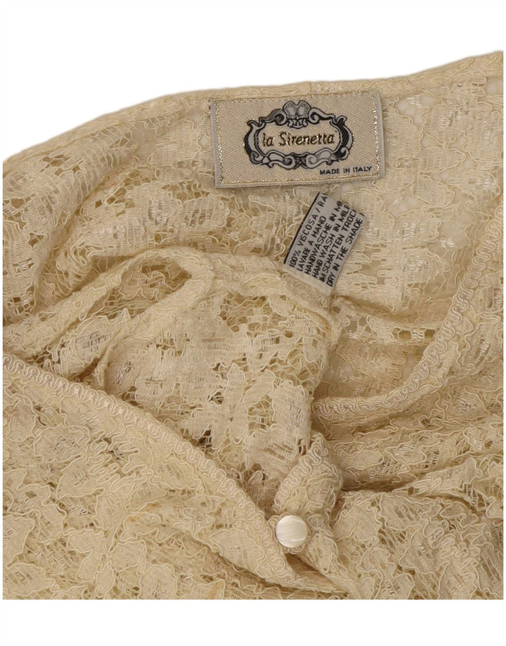 LA SIRENETTA Damen ärmellose Hemdbluse UK 14 Mittelweiße Viskose