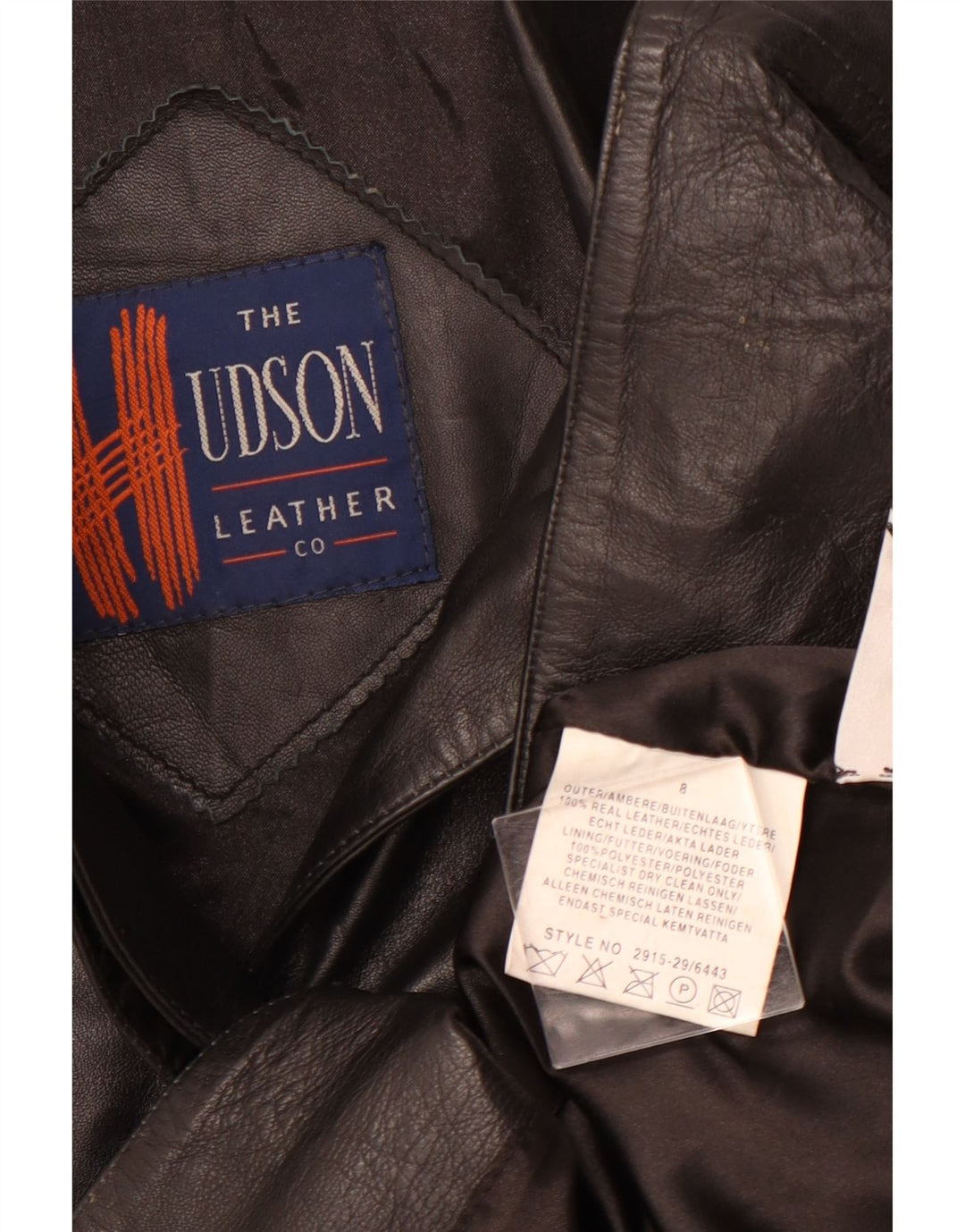 HUDSON Damen Ledermantel US 8 Mittelschwarzes Leder