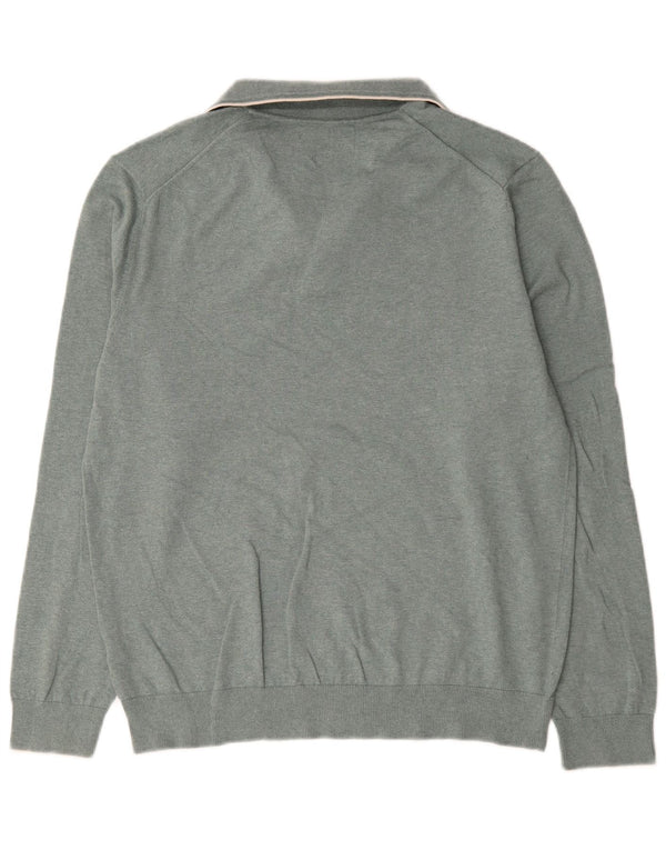 Marks & Spencer Herren-Pullover mit Rollkragen, groß, aus grüner Baumwolle