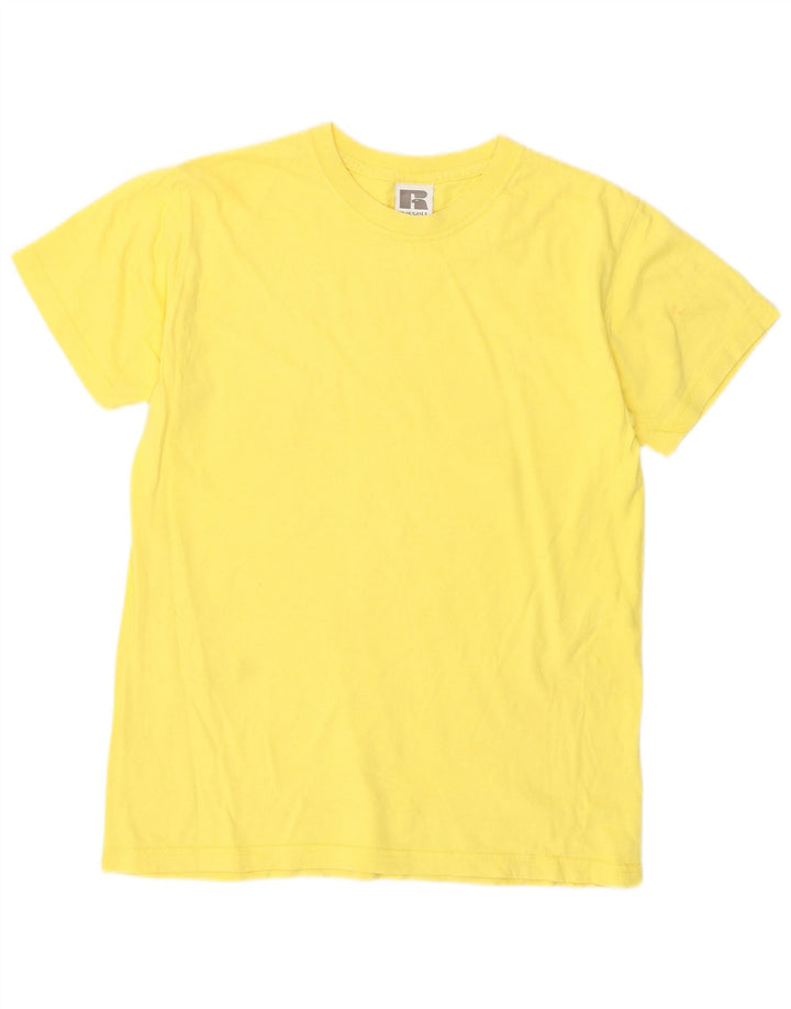 Russell Athletic T-Shirt-Oberteil für Jungen, 11–12 Jahre, gelbe Baumwolle