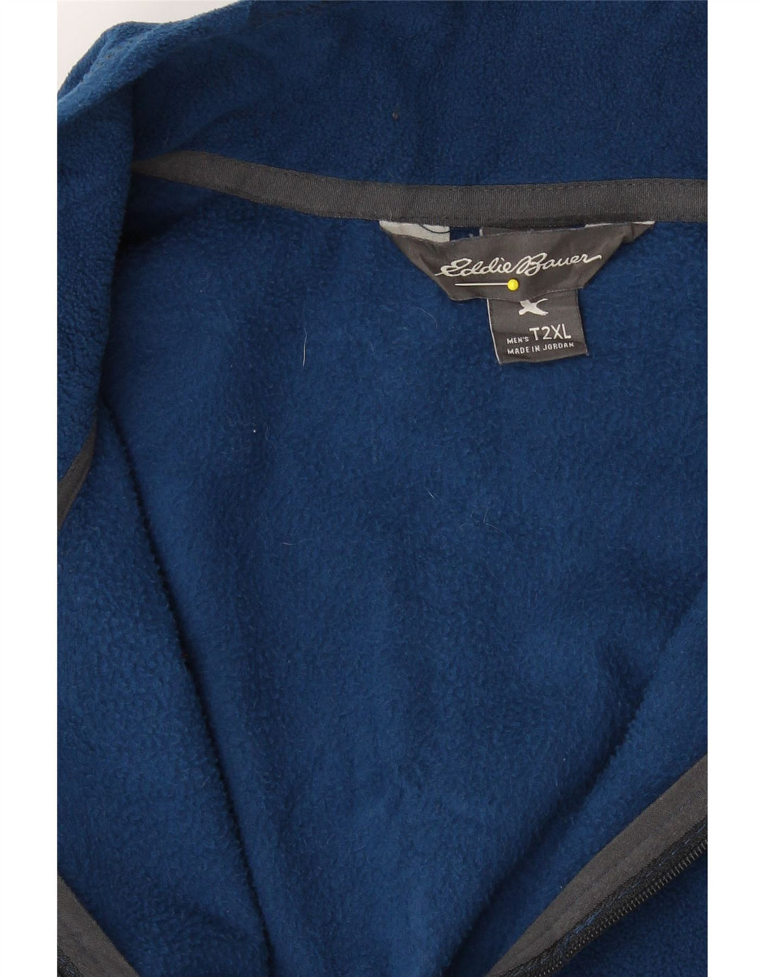 EDDIE BAUER Mens Tall Zip Neck Fleece Jumper 2XL Navy Blue Polyester Vintage Eddie Bauer and Second-Hand Eddie Bauer from Messina Hembry 