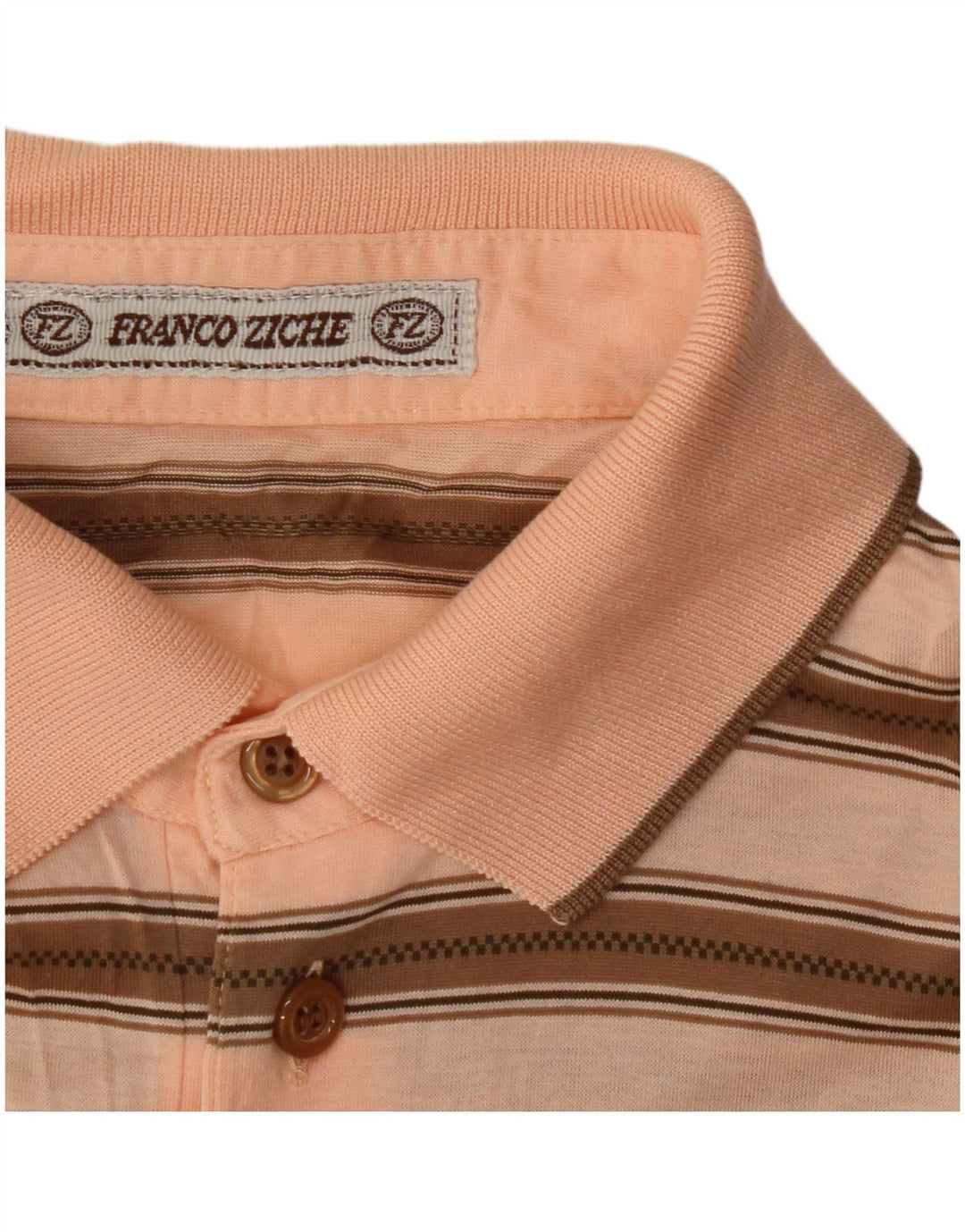 Franco Ziche Herren-Poloshirt, groß, beige gestreift