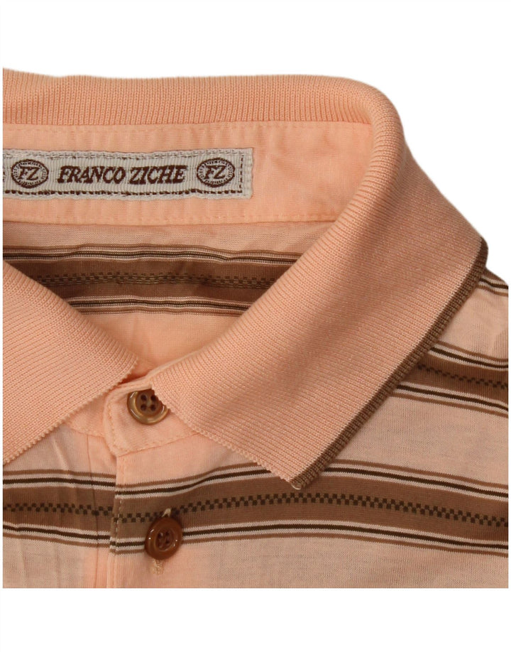 Franco Ziche Herren-Poloshirt, groß, beige gestreift