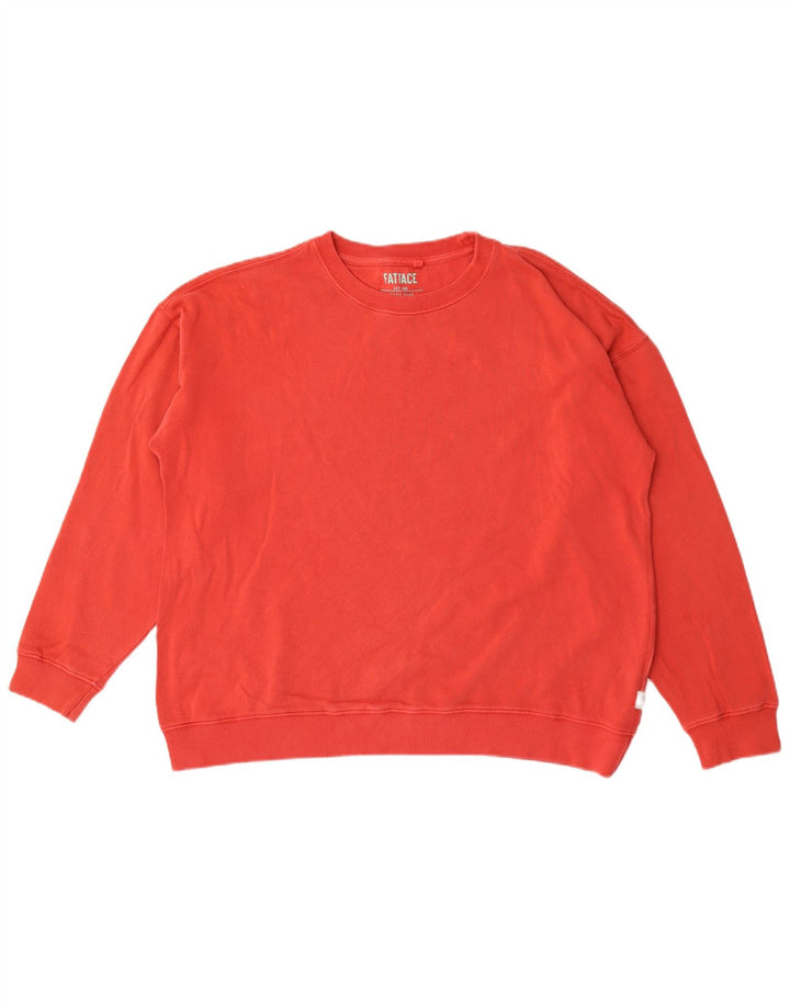 Fat Face übergroßer Damen-Sweatshirt-Pullover, UK 16, Größe L, Rot, Baumwolle