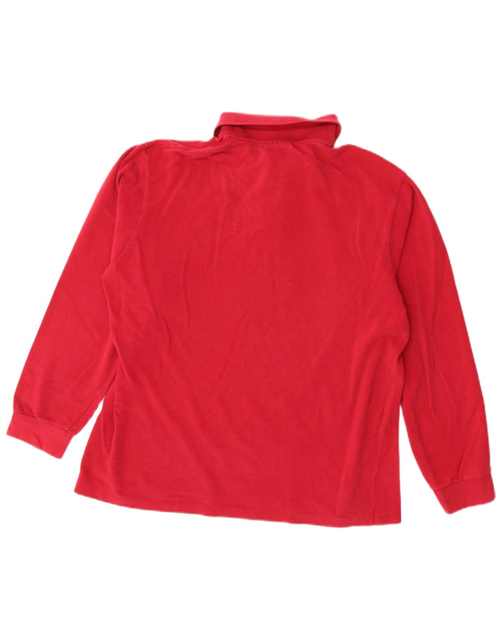 Lacoste Herren-Langarm-Poloshirt, Größe 5, große rote Baumwolle