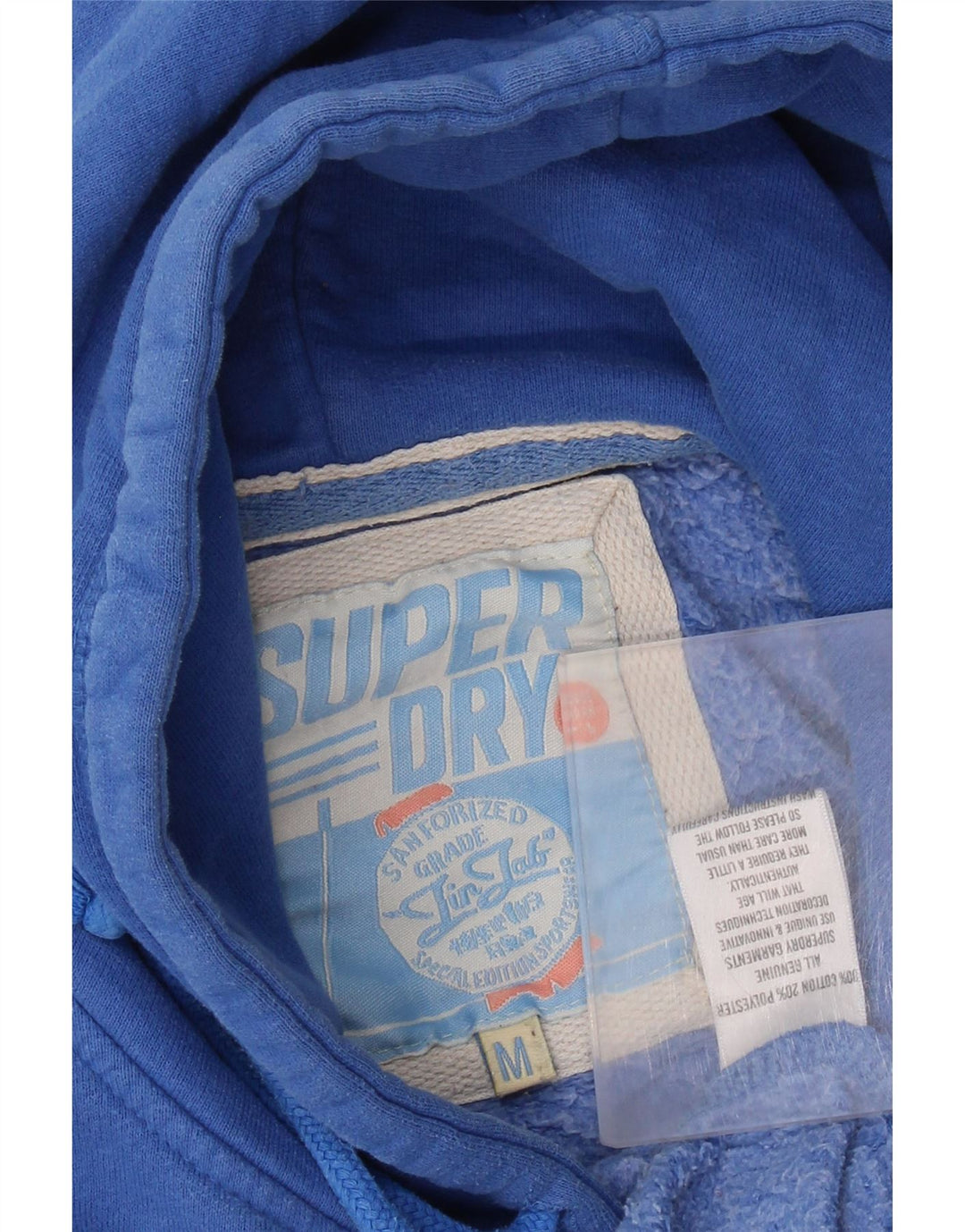 Superdry Herren Grafik-Kapuzenpullover aus mittelblauer Baumwolle