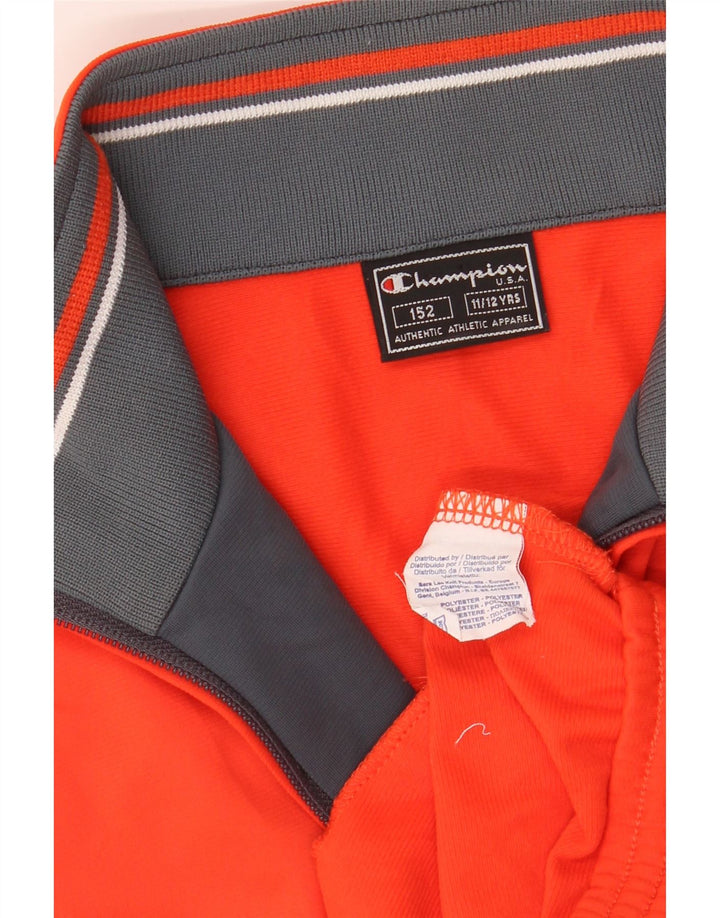 Champion Jungen-Trainingsanzug-Top-Jacke, 11–12 Jahre, orangefarbenes Polyester