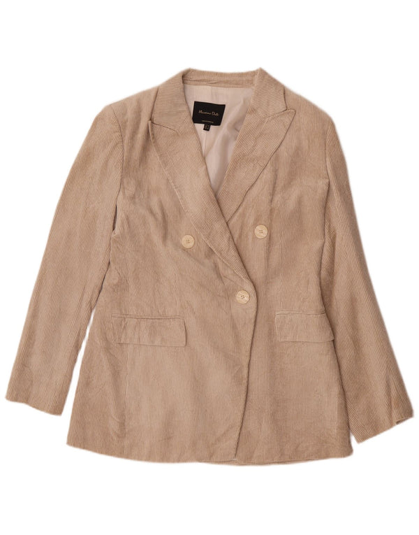 Massimo Dutti Damen Cord-Blazerjacke EU 40 Mittelbeige