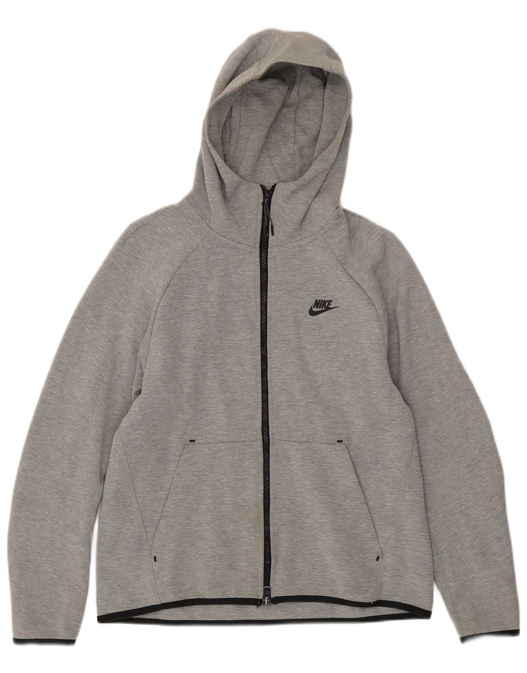 Nike Herren-Kapuzenpullover mit Reißverschluss, mittelgraue Baumwolle