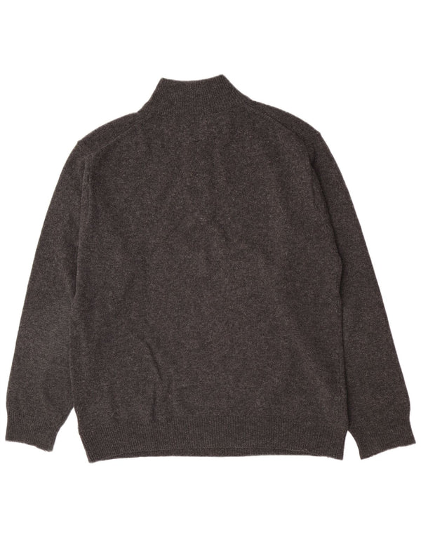 Asics Herren-Pullover mit Reißverschluss, XL, graue Lammwolle