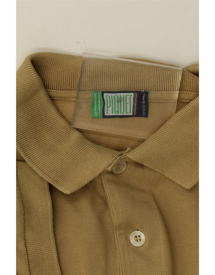 SERGIO TACCHINI Mens Polo Shirt Medium Khaki Vintage Sergio Tacchini and Second-Hand Sergio Tacchini from Messina Hembry 