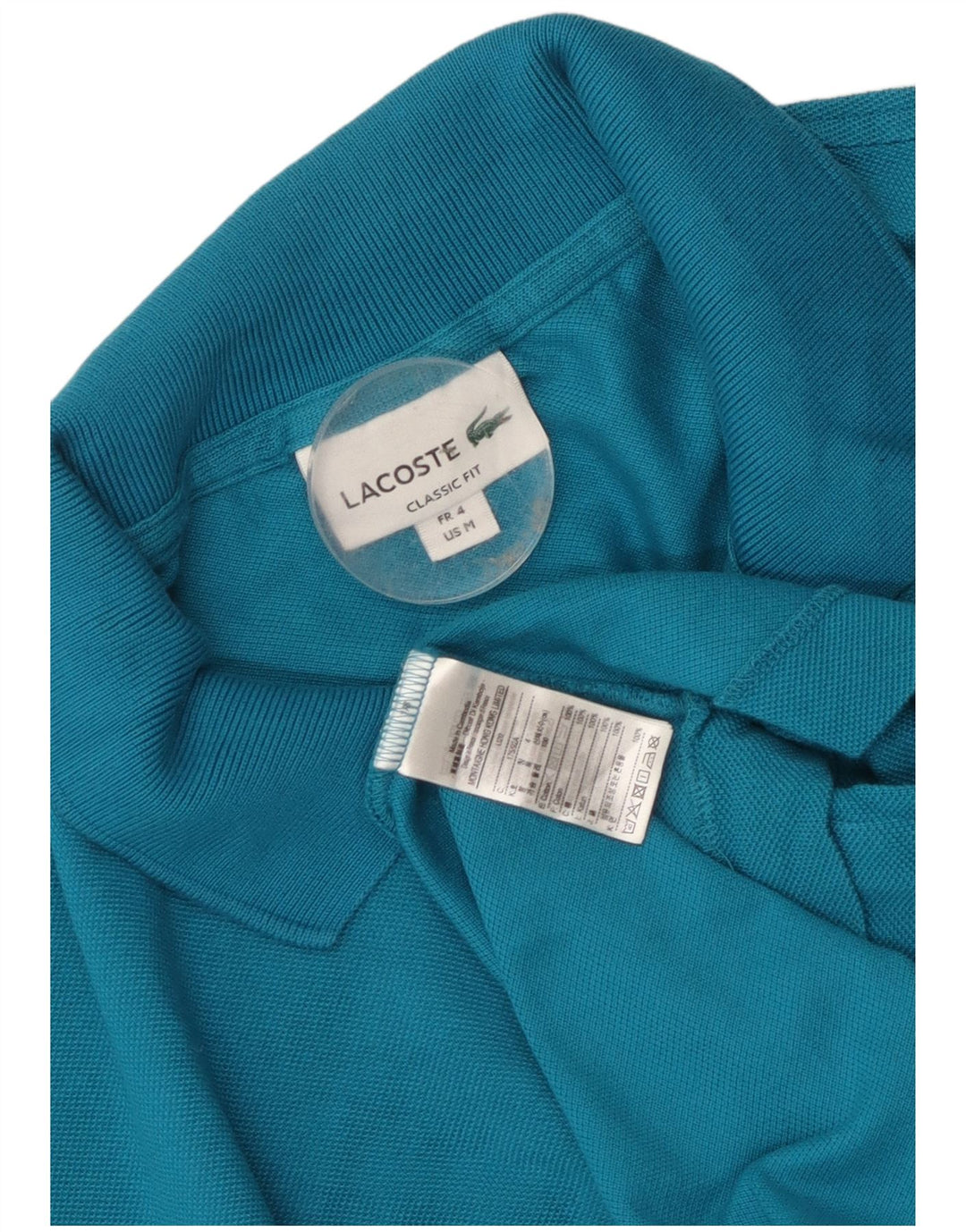 Lacoste Herren-Poloshirt mit klassischer Passform, Größe 4, mittelblaue Baumwolle