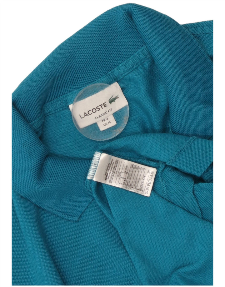Lacoste Herren-Poloshirt mit klassischer Passform, Größe 4, mittelblaue Baumwolle