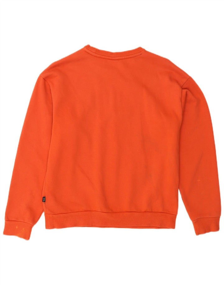 PUMA Damen Übergroßer Grafik-Sweatshirt-Pullover UK 10 Small Orange Baumwolle