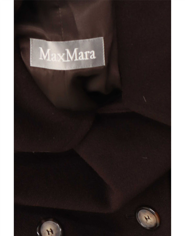 Max Mara Damen Übergroßer zweireihiger Mantel UK 16 Large Braun