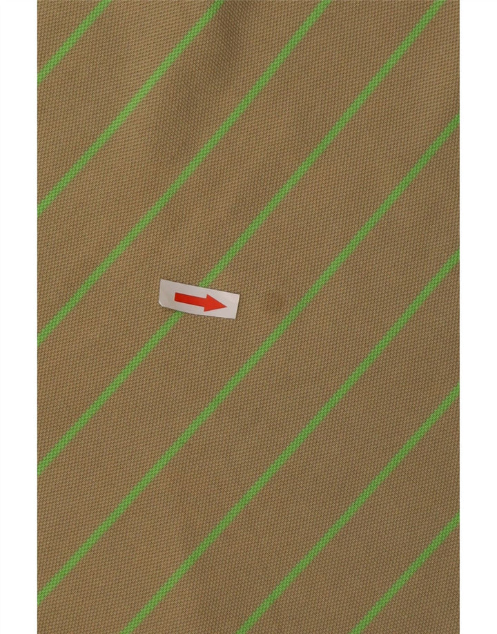 Nike Herren-Poloshirt, mittelgroße Khaki-gestreifte Baumwolle