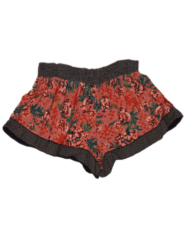 Marks & Spencer Damen Freizeitshorts UK 22 3XL W40 Orange Blumen Viskose