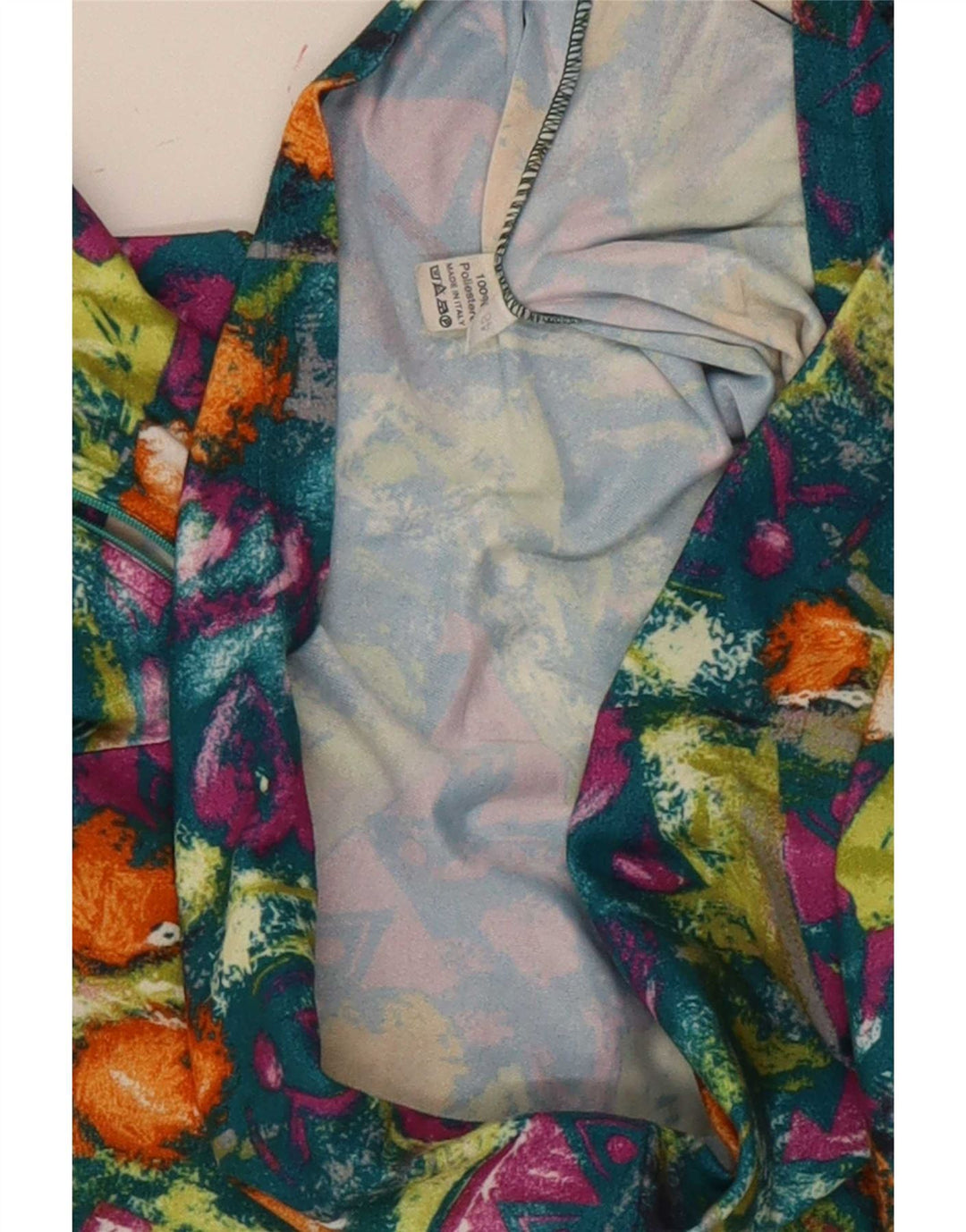 Vintage Damen Top mit abstraktem Muster, langärmelig, IT 48 XL, mehrfarbig