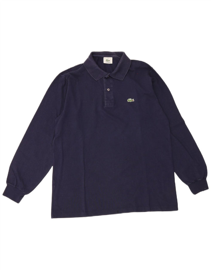 Lacoste Herren-Langarm-Poloshirt, Größe 4, mittelgroß, Marineblau
