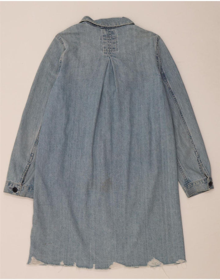 Levi's Damen-Jeansmantel in Distressed-Optik, übergroß, UK 10, Größe S, Blau, Baumwolle